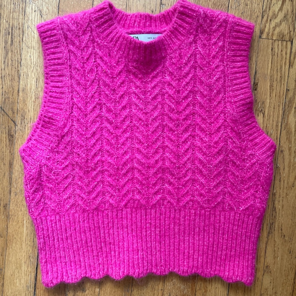 Vibrant Pink Sleeveless Knit Top